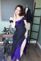 Wool and Purple Silk Charmeuse Dress