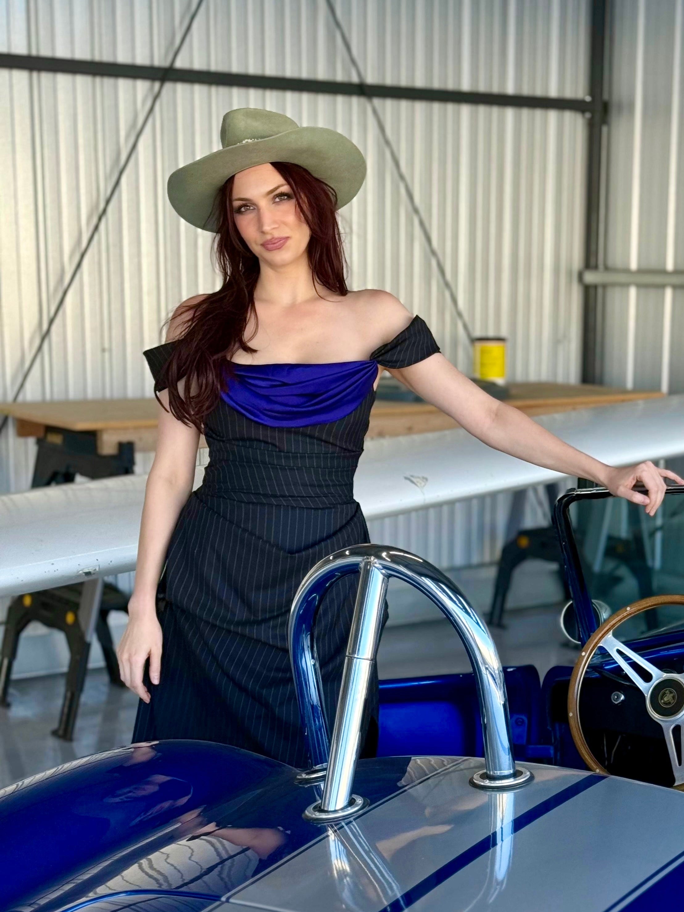 Wool and Purple Silk Charmeuse Dress